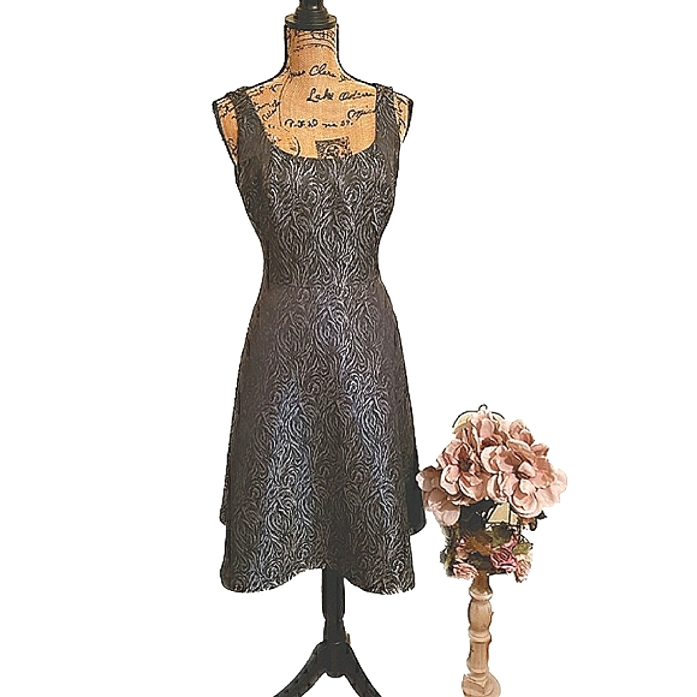 Jones Wear Gray Black Dress Sz 6 NWT